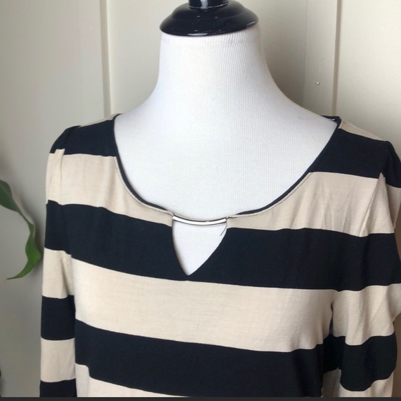 White House Black Market Striped Tee M - Picture 4 of 5